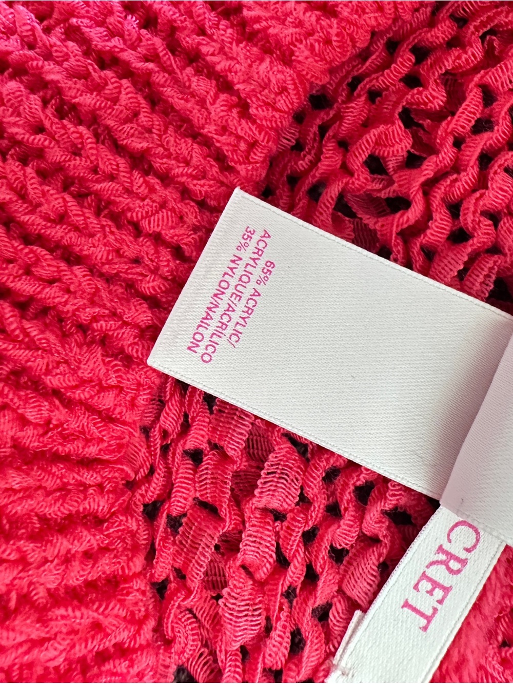 Y2K Victoria's Secret Hot Coral Pink Scoop Neck Knit Sweater Size L - Picture 12 of 15